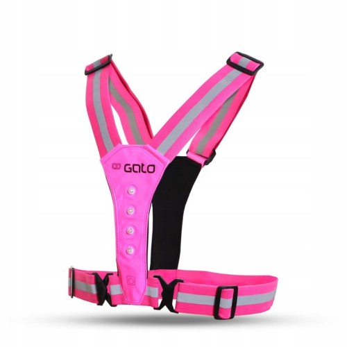 Szelki odblaskowe LED GATO Safer Sport USB różowe.jpg
